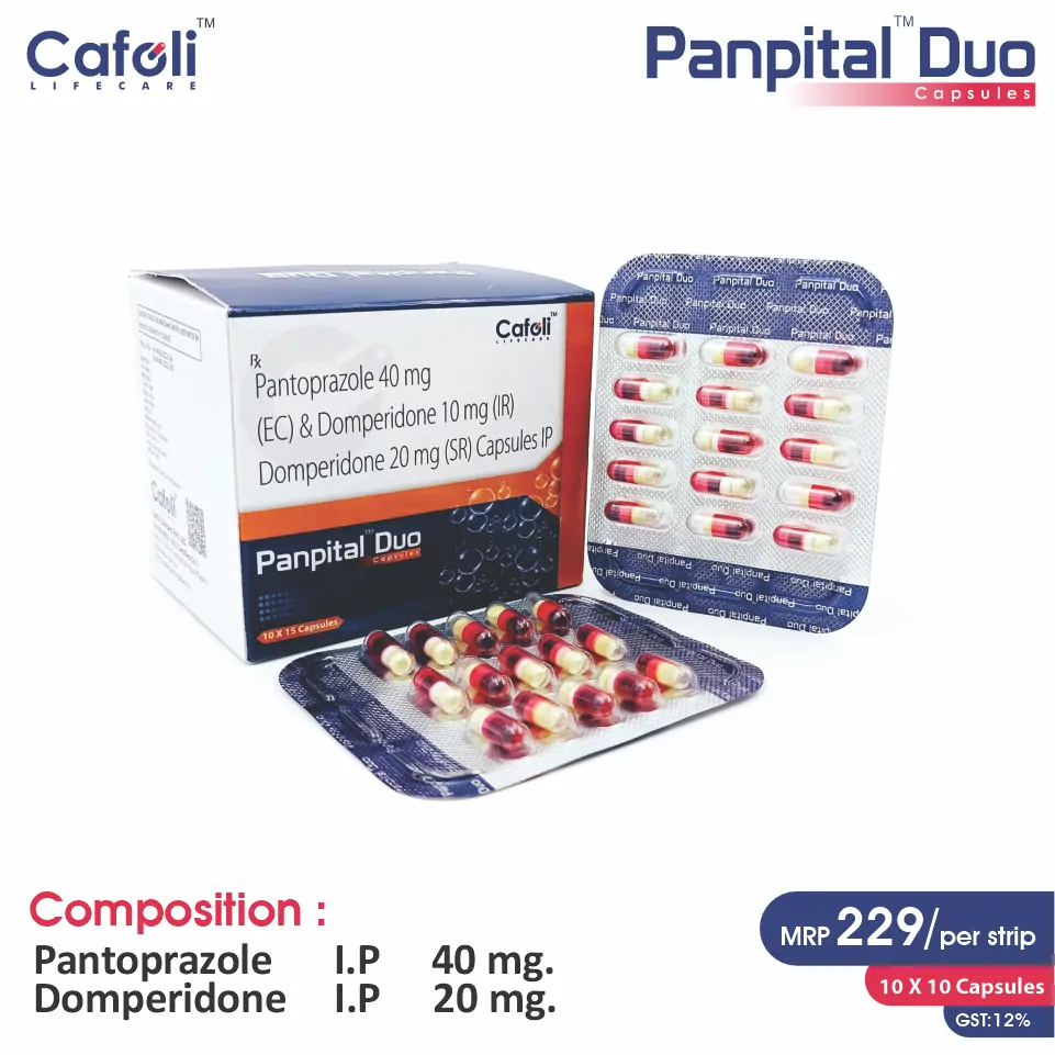 Pantoprazole + Domperidone + Domperidone Capsules at the best price in PCD Pharma Franchise for Proton Pump Inhibitor,and  GERD Treatment.